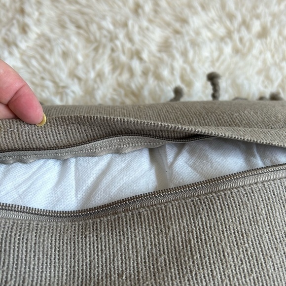 Gray heavy fringe accent lumbar pillow (2 available) - Picture 5 of 5